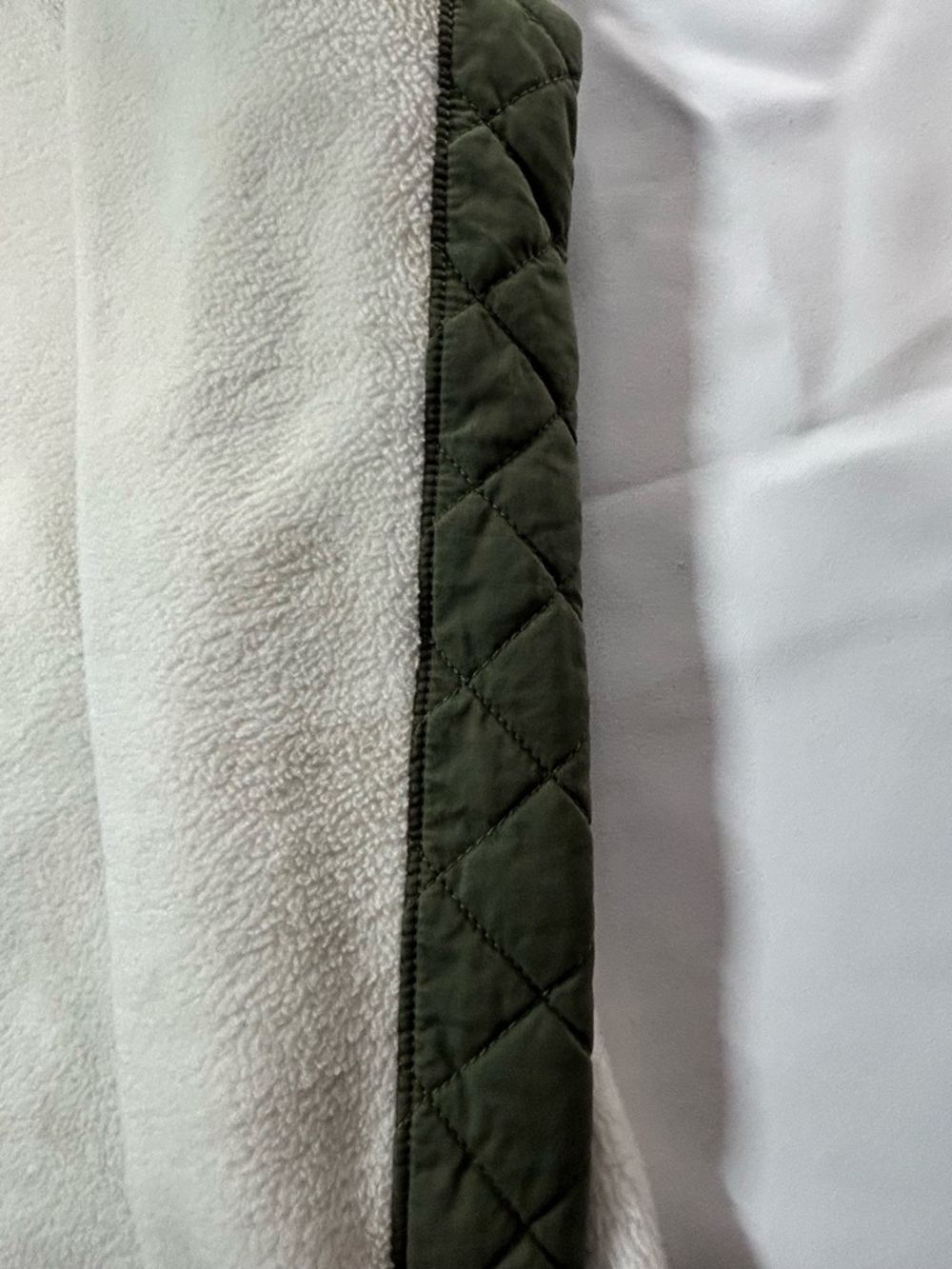 Abercrombie & Fitch Cream Sherpa Fleece with Olive Trim - Picture 11 of 15